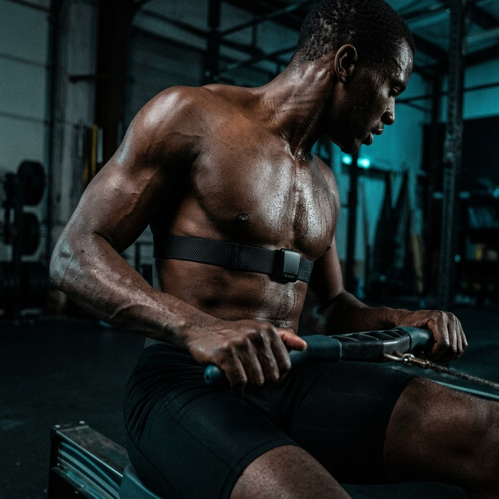 Athlete with cardiac monitoring
